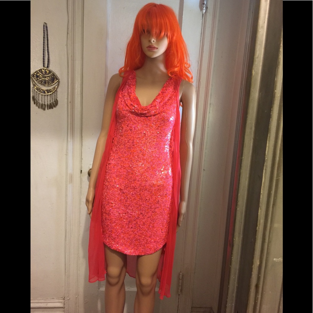 Sequin & Silk Chiffon Mini Dress 🔥